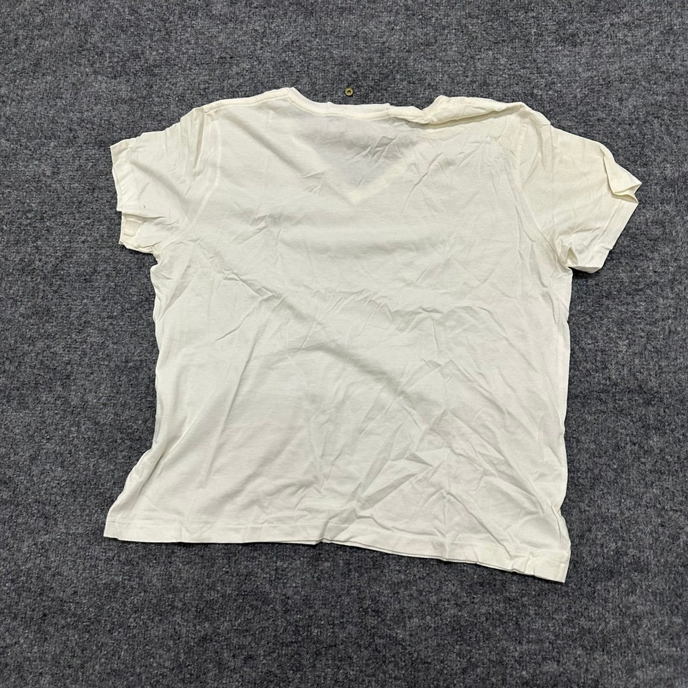 Ralph Lauren Sport T-Shirt Womens Size XL Cream Cotton V-Neck Pony Logo Casual